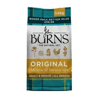 Burns Adult & Senior Original - Chicken & Brown Rice - 12 + 2kg Free!