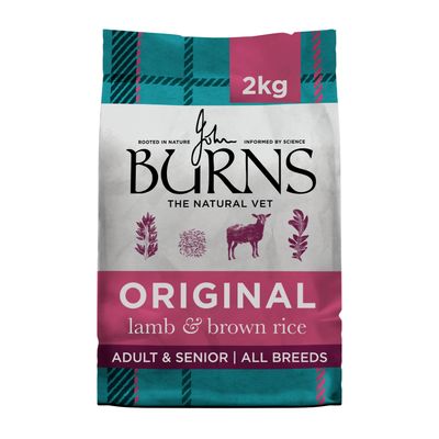 Main ingredients: brown rice, seaweed, lamb, and oats. Heading: Made with natural ingredients.