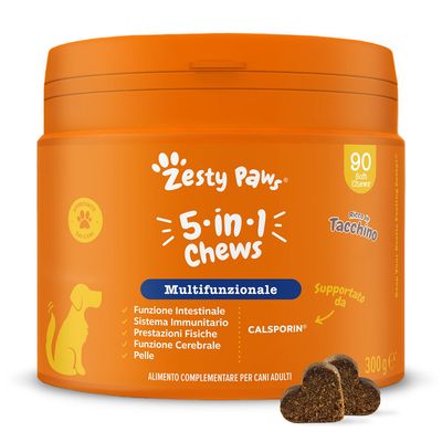 Zesty Paws 5-in-1 Chews Tacchino