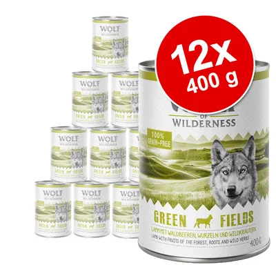 Økonomipakke: 12 x 400 g Wolf of Wilderness Adult - Mix: Fisk, Gris, Kylling
