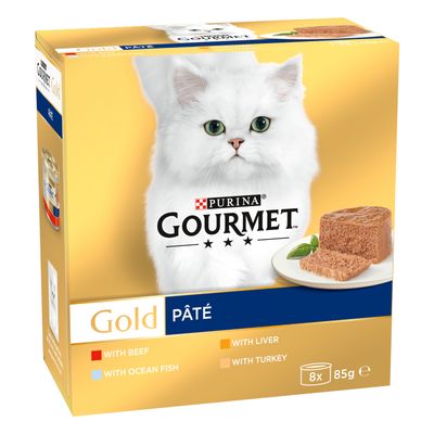 Gourmet Gold Pâté Recipes Mega Pack 48 x 85g Multipack (Ocean Fish, Liver, Turkey, Beef)
