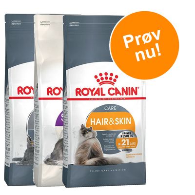 Prøvepakke: 3 x 400 g Royal Canin kattetørfoder Sensible 33 + Hair & Skin + Indoor 27