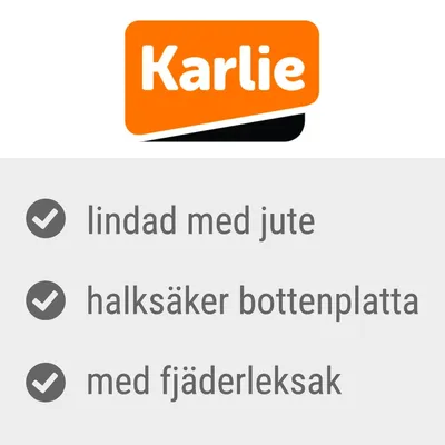 Karlie, lindad med jute, halksäker bottenplatta, med fjäderleksak