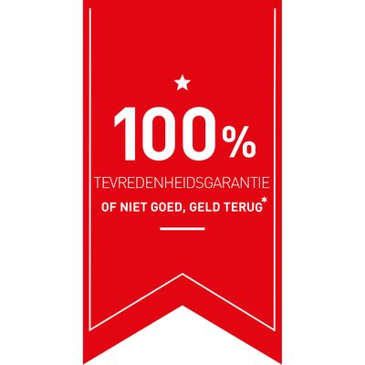 100% tevredenheidsgarantie. Of niet goed, geld terug.