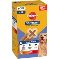 Pedigree Dentastix Daily Dental Sticks for Large Dogs (25kg+) - 21 Sticks (Chicken & Beef)