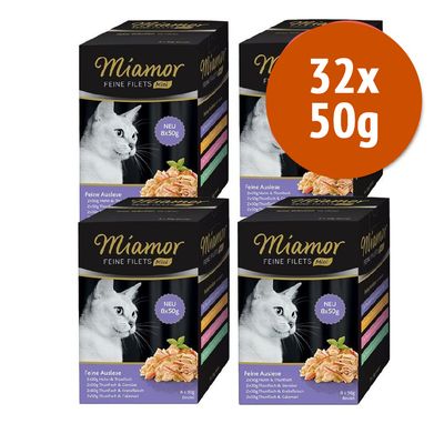 Miamor Delicato Filetto Mini 32 x 50 g Mix Fine Selection 1 + Fine Selection 2 (8 gusti)
