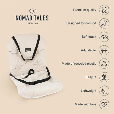 Nomad Tales München. Premium kwaliteit, comfortabel design, zachte textuur, verstelbaar, van gerecycled plastic, eenvoudige pasvorm, licht, met liefde gemaakt.