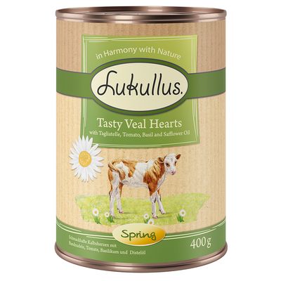 Lukullus Menu de printemps, cœur de veau pour chien 6 x 400 g