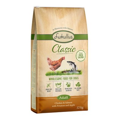 Lukullus Classic Junior Huhn & Lachs (getreidefrei) Sparpaket: 2 x 12 kg