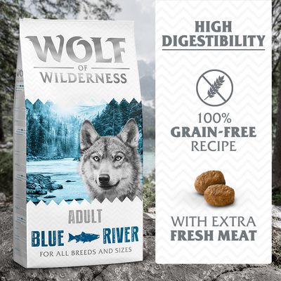 Wolf of Wilderness Adult "Blue River" Salmon - Grain-Free New Recipe! 100g