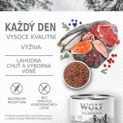 Wolf of Wilderness Adult 6 x 400 g - High Valley - hovězí
