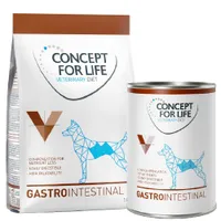 Kombi-Paket: Concept for Life Veterinary Diet Gastrointestinal Hundefutter - 1 kg Trockenfutter + 6 x 400 g Nassfutter