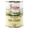 Purizon Adult 6 x 400 g comida húmeda sin cereales para perros Carne de caza y conejo con calabaza y arándanos