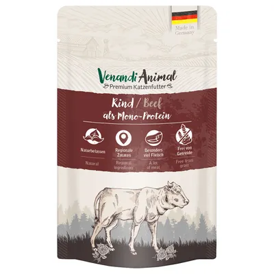 Venandi Animal Monoprotein 12 x 125 г храна за котки - говеждо