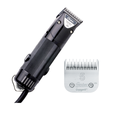 Oster Golden A5 klippmaskin med utbytbart skär 7F CryogenX AgION. Orange hörn med texten Top Seller.