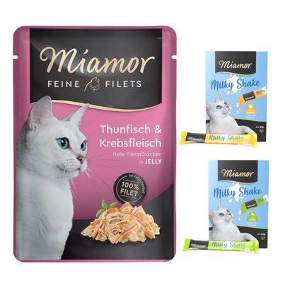 Miamor: Feine Filets, 24 x 100 g + Milky Shake: indyk, 4 x 20 g i kurczak, 4 x 20 g gratis!