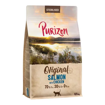 Purizon Sterilised Original Salmon with Chicken, 70 % fisk & kött, 30 % frukt & grönsaker, 0 % spannmål, 6,5 kg.