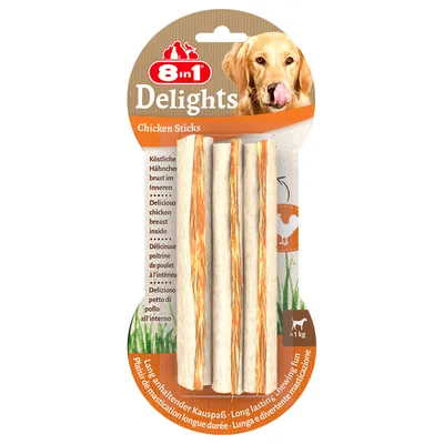 8in1 Delights Bastoncini Pollo Snack per cani - 3 pz (75 g)