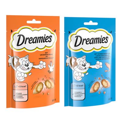 Dreamies mit himmlischem Thunfisch, 24x 60g. Mit Vitaminen und Mineralstoffen, nur 2 kcal pro Stück.