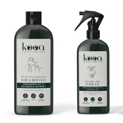 kooa Kombi-Paket: Tiefenreinigungsshampoo + Entwirrungsspray - Reinigungsshampoo (300 ml) + Entwirrungsspray (300 ml)