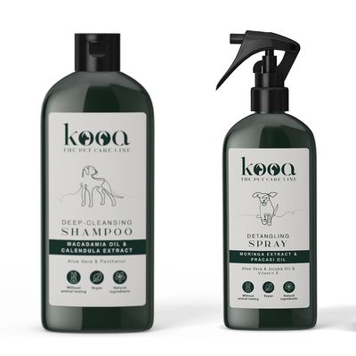 kooa Kombi-Paket: Tiefenreinigungsshampoo + Entwirrungsspray Reinigungsshampoo (300 ml) + Entwirrungsspray (300 ml)