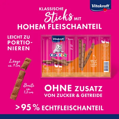 Sparpaket Vitakraft Cat Stick 24 x 6 g - Classic: Truthahn & Lamm