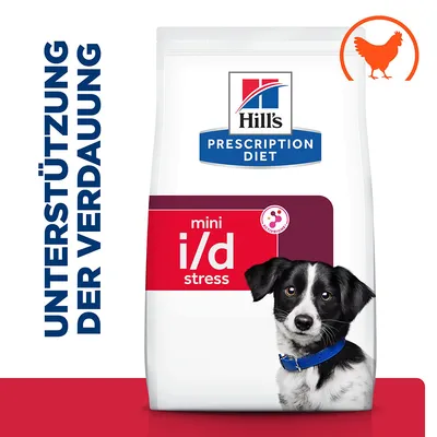 Hill's Prescription Diet mini i/d stress, Unterstützung der Verdauung, mit Huhn. Hill's Prescription Diet mini i/d stress, Unterstützung der Verdauung, mit Huhn.