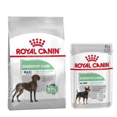 Royal Canin Nutrition Dry Dog Food + Royal Canin Wet Dog Food - 15% off! * - Maxi Digestive Care (12kg) + Digestive Care Loaf (12 x 85g)
