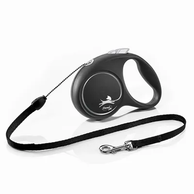 Vodítko flexi Black Design S a M lanko, černé, 5 m / 12 / 20 kg - S: do 12 kg