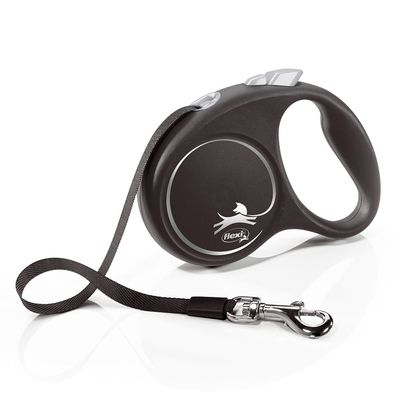 flexi Black Design Gurt-Leine schwarz, 5 m Grösse S: bis 15 kg