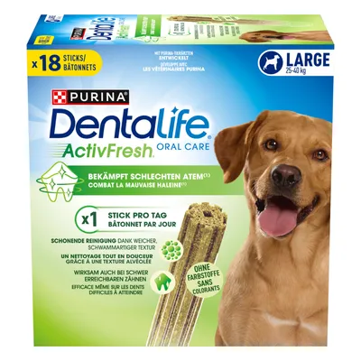 PURINA Dentalife Active Fresh Tägliche Zahnpflege-Snacks für grosse Hunde - Sparpaket: 36 Sticks