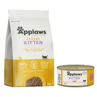 Probierpaket Applaws Trocken- & Nassfutter - 2 kg Kitten-Trockenfutter + 6 x 70 g Hühnchenbrust für Kitten