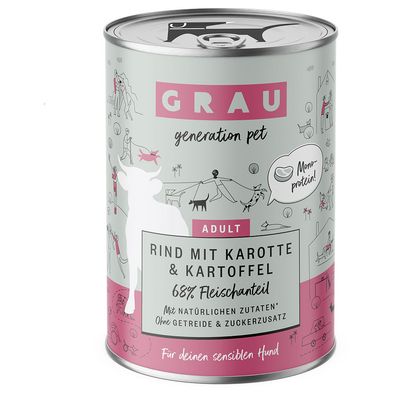Paquet économique GRAU 12 x 400 g Bœuf avec carotte & pomme de terre