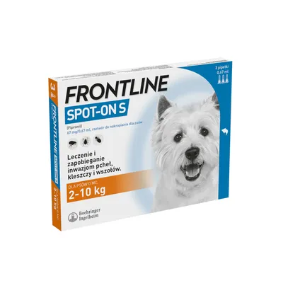 Frontline Spot-on dla psów - S: 2-10 kg (3 pipety x 0,67 ml)