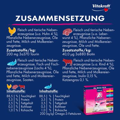 Vitakraft Cat Liquid-Snack Multipack - 48 x 15 g (Mix 2)