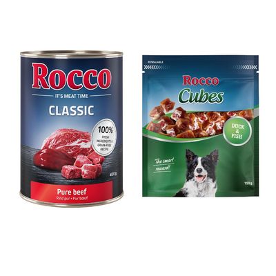 Rocco Classic Pure Beef, 400g can. 100% fresh ingredients and grain-free recipe.