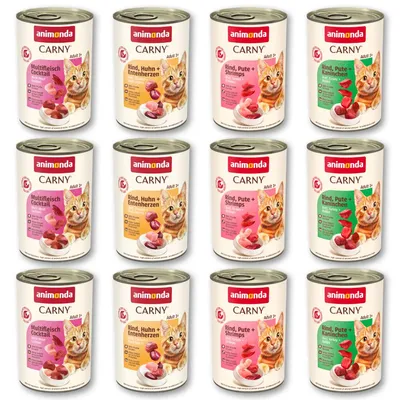 Miešané výhodné balenie animonda Carny Adult 12 x 400 g - kreácie s hovädzím & hydinovým mäsom
