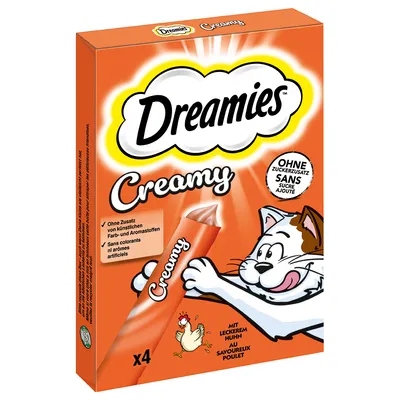 Dreamies Creamy Snacks snacks cremosos para gatos - Pollo (44 x 10 g) - Pack Ahorro