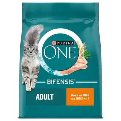 Purina ONE Bifensis Adult Katzenfutter, reich an Huhn als Zutat Nr. 1. Purina ONE Bifensis Adult Katzenfutter, reich an Huhn als Zutat Nr. 1.