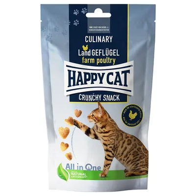 Happy Cat Culinary Crunchy Snack Land Geflügel -Sparpaket 2 x 70 g