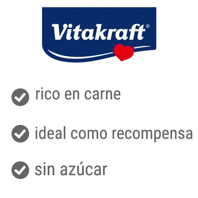 Vitakraft. Rico en carne, ideal como recompensa, sin azúcar.