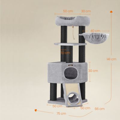 Feandrea Cat Tree - Grey/Black - cat tree
