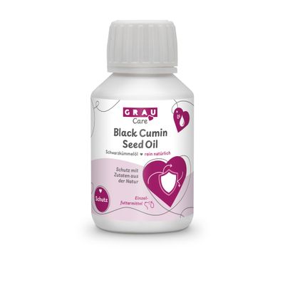 GRAU Care Black Cumin Seed Oil, Schwarzkümmelöl, rein natürlich, Schutz mit Zutaten aus der Natur, Einzelfuttermittel.