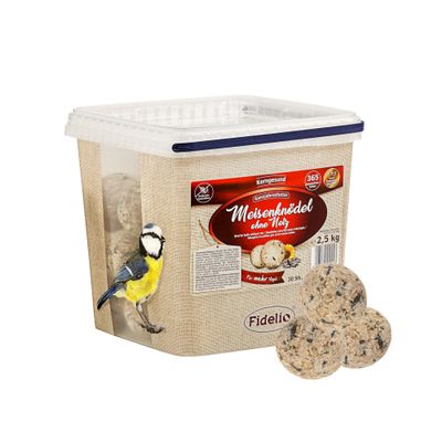 Fidelio Insectenbollen zonder net, wildvogelsvoer, 2,5 kg emmer, 30 stuks, jaarrond voer, 4 Seasons, voor meer vogels, 365 dagen premium kwaliteit.