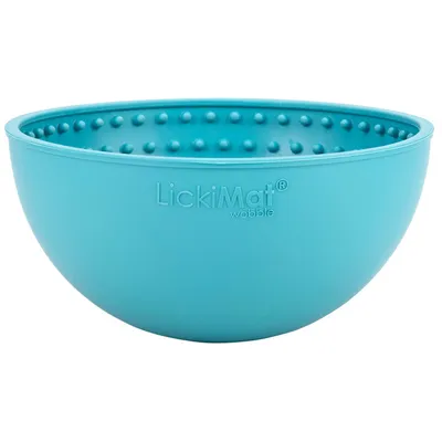 LickiMat Wobble Dog Bowl –Turquoise -  21 x 19 x 9.5 cm (L x W x H)