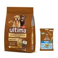 Ultima 3 à 18 kg + friandises Dental Sticks Medium / Maxi 180 g offertes ! - Golden & Labrador Retriever poulet (7,5 kg)