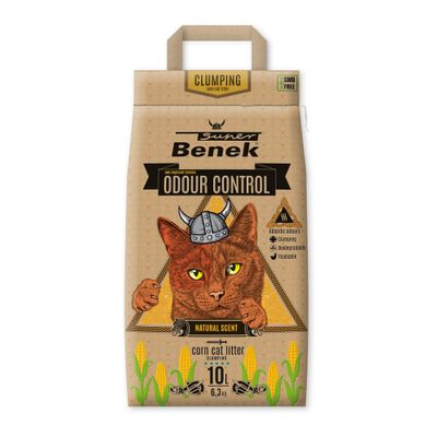 Super Benek Katzenstreu Odour Control Natural aus Mais - 10 l
