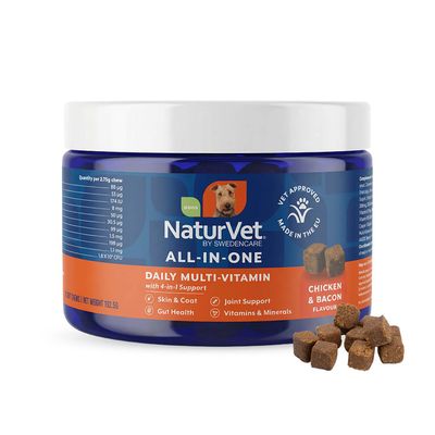 NaturVet voedingssupplement voor honden All-in-One Daily Multivitamine met 4-in-1 ondersteuning - 70 kauwsnacks
