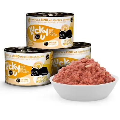 Lucky Lou Sterilized 6 x 200 г - птиче и говеждо месо