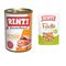 6 x 400 g RINTI Kennerfleisch + 100 g Filetto Pouch in Jelly mit Ente & Gemüse gratis! Huhn